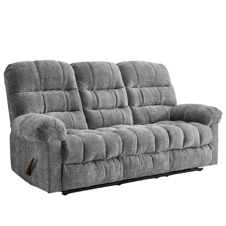 Cloud Manual Recliner Sofa - 3 Seater - Grey - Fabric