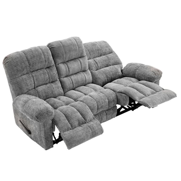 Cloud Manual Recliner Sofa - 3 Seater - Grey - Fabric