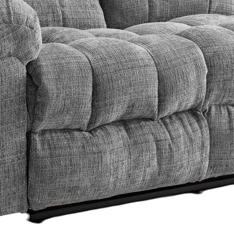 Cloud Manual Recliner Sofa - 3 Seater - Grey - Fabric
