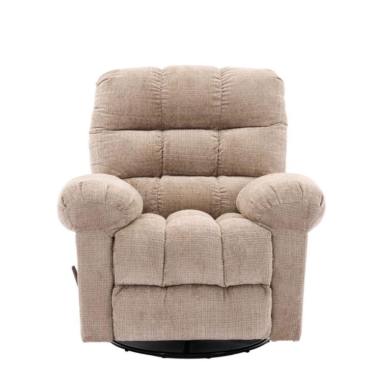 Cloud Swivel Manual Recliner Armchair - Beige - Fabric