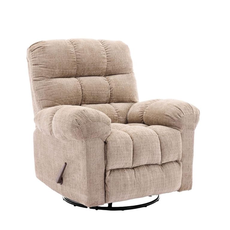 Cloud Swivel Manual Recliner Armchair - Beige - Fabric