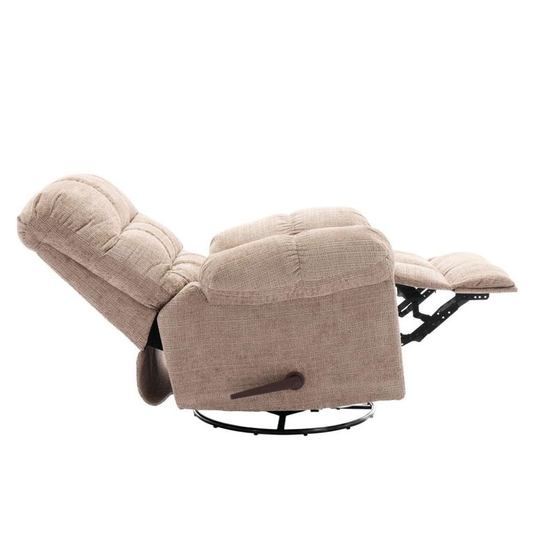 Cloud Swivel Manual Recliner Armchair - Beige - Fabric