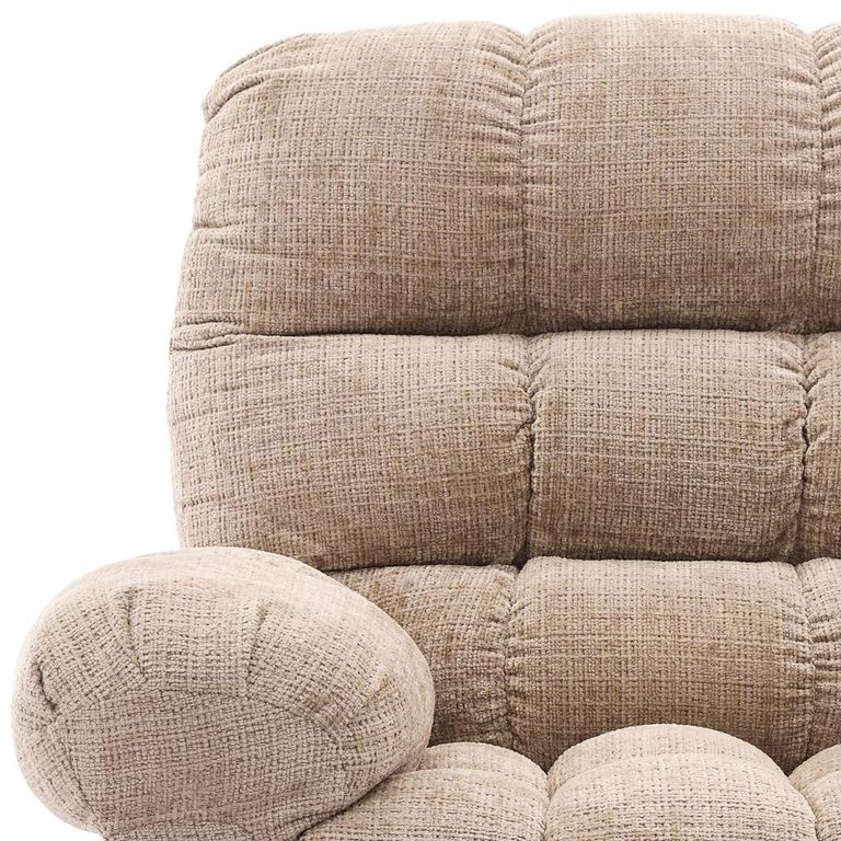 Cloud Swivel Manual Recliner Armchair - Beige - Fabric