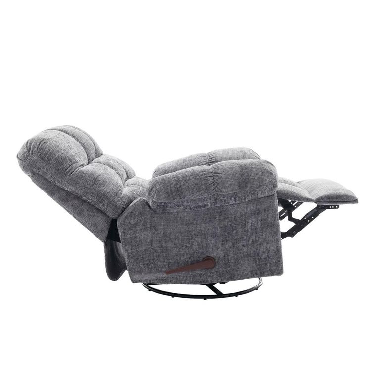 Cloud Swivel Manual Recliner Armchair - Grey - Fabric