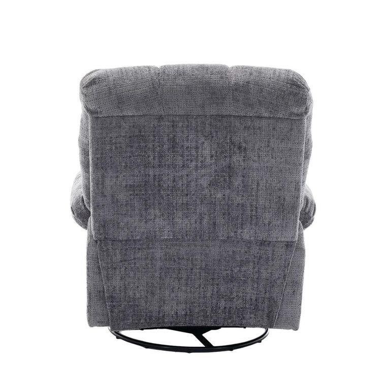 Cloud Swivel Manual Recliner Armchair - Grey - Fabric