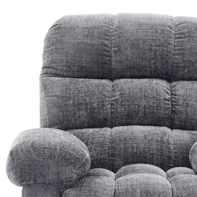 Cloud Swivel Manual Recliner Armchair - Grey - Fabric