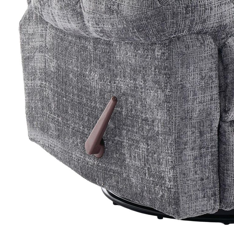 Cloud Swivel Manual Recliner Armchair - Grey - Fabric