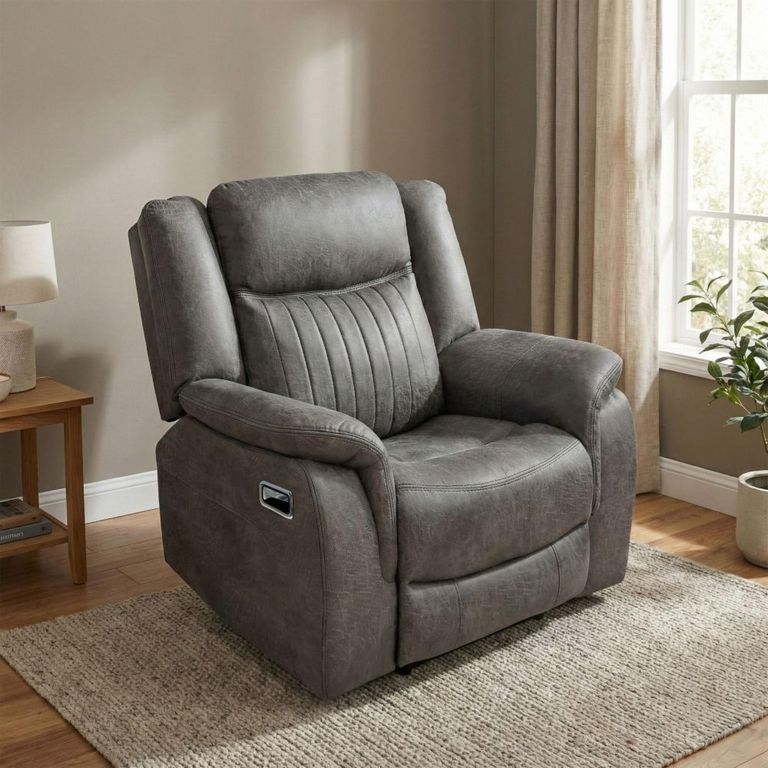 Darlington Recliner Armchair - Slate Grey - Fabric