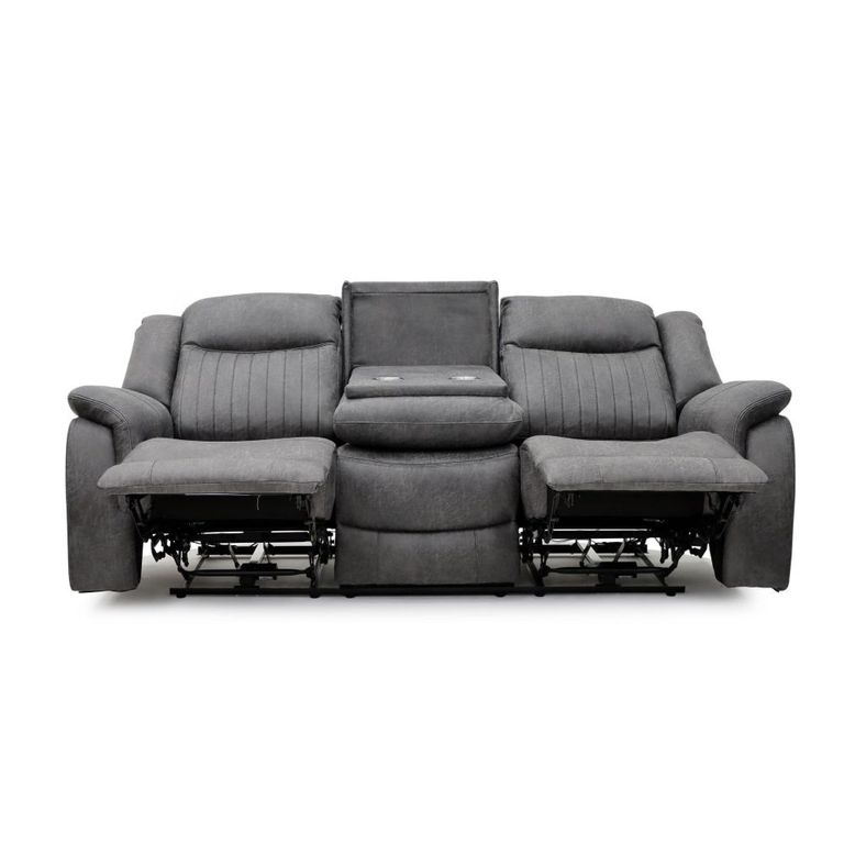 Darlington Recliner Sofa - 3 Seater - Slate Grey - Fabric