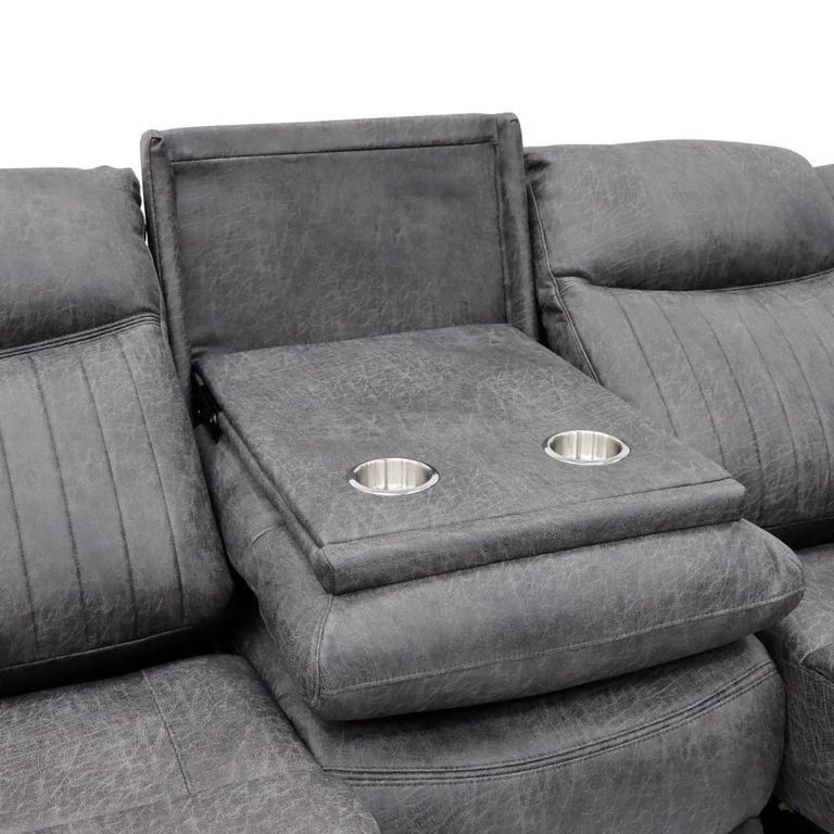 Darlington Recliner Sofa - 3 Seater - Slate Grey - Fabric