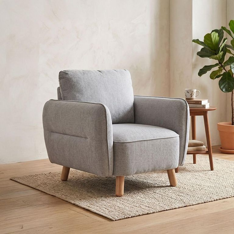 Georgia Armchair - Light Grey - Fabric