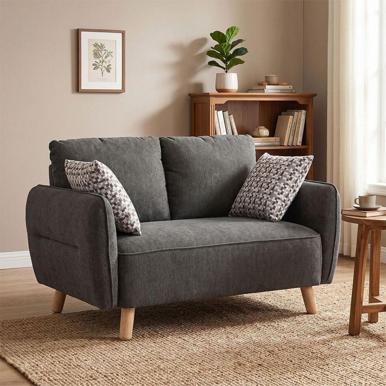 Georgia Sofa - 2 Seater - Dark Grey - Fabric