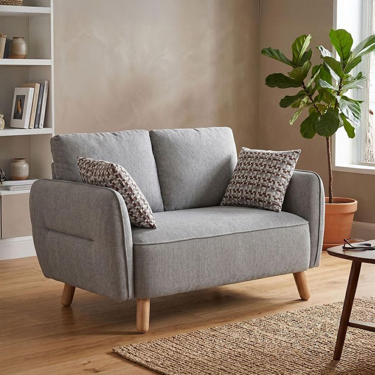 Georgia Sofa - 2 Seater - Light Grey - Fabric
