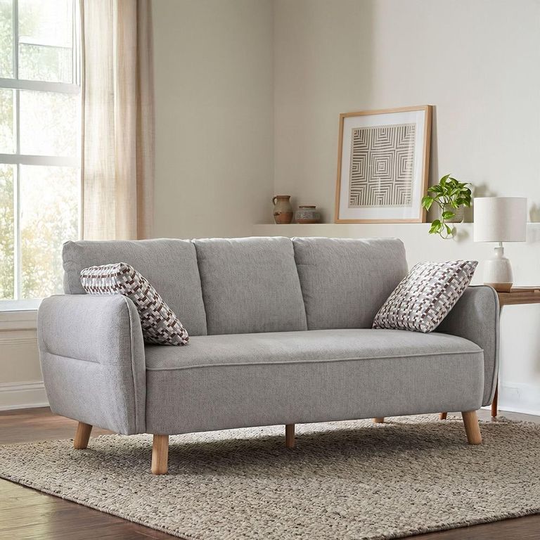 Georgia Sofa - 3 Seater - Light Grey - Fabric