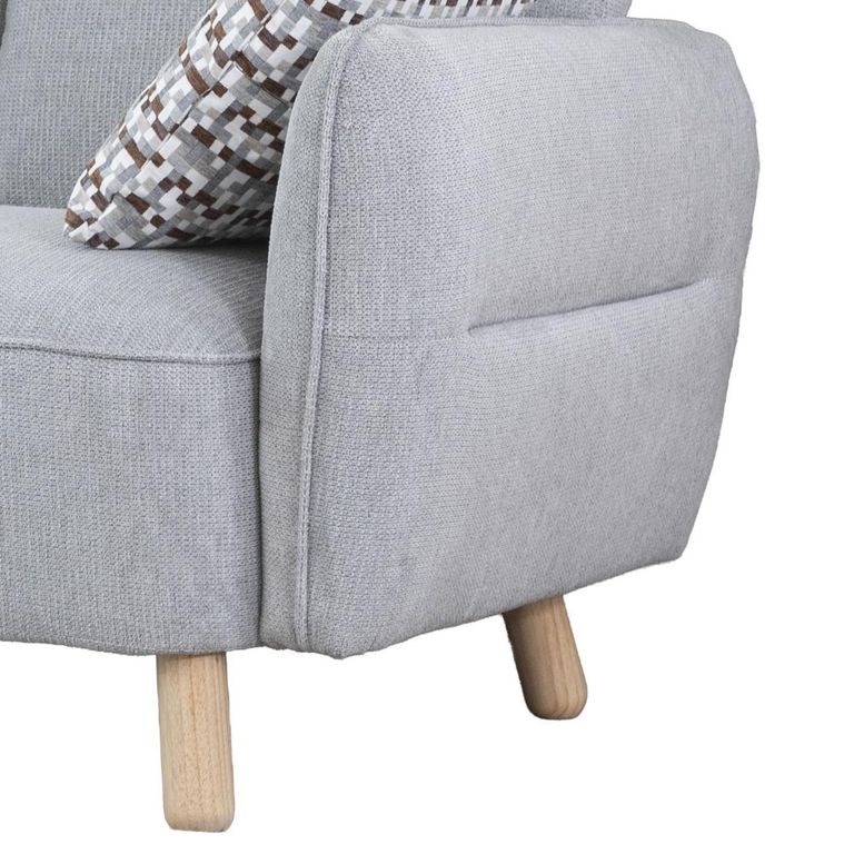 Georgia Sofa - 3 Seater - Light Grey - Fabric