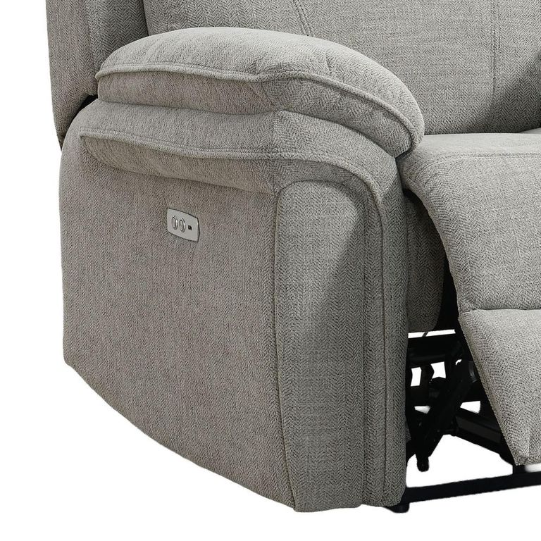 Harrow Electric Recliner Armchair - Light Grey - Fabric