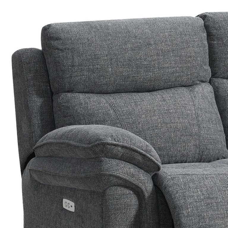 Harrow Electric Recliner Sofa - 2 Seater - Dark Grey - Fabric