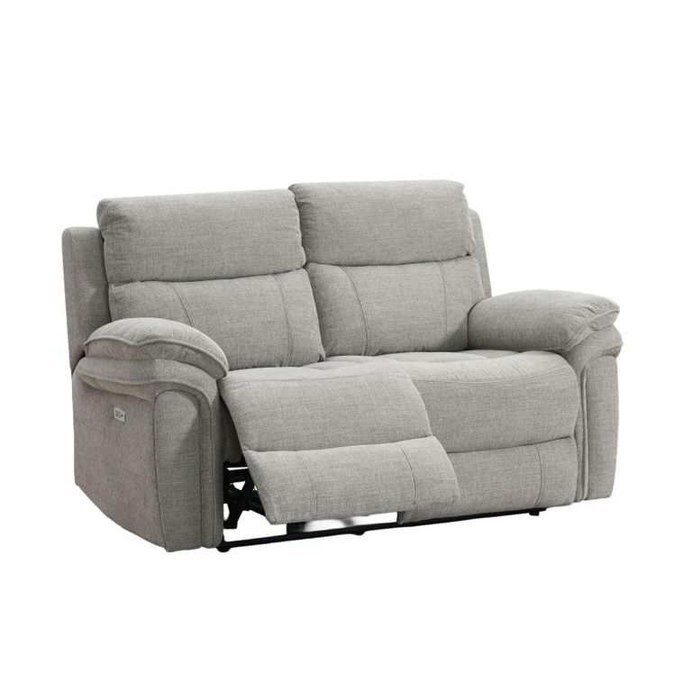Harrow Electric Recliner Sofa - 2 Seater - Light Grey - Fabric