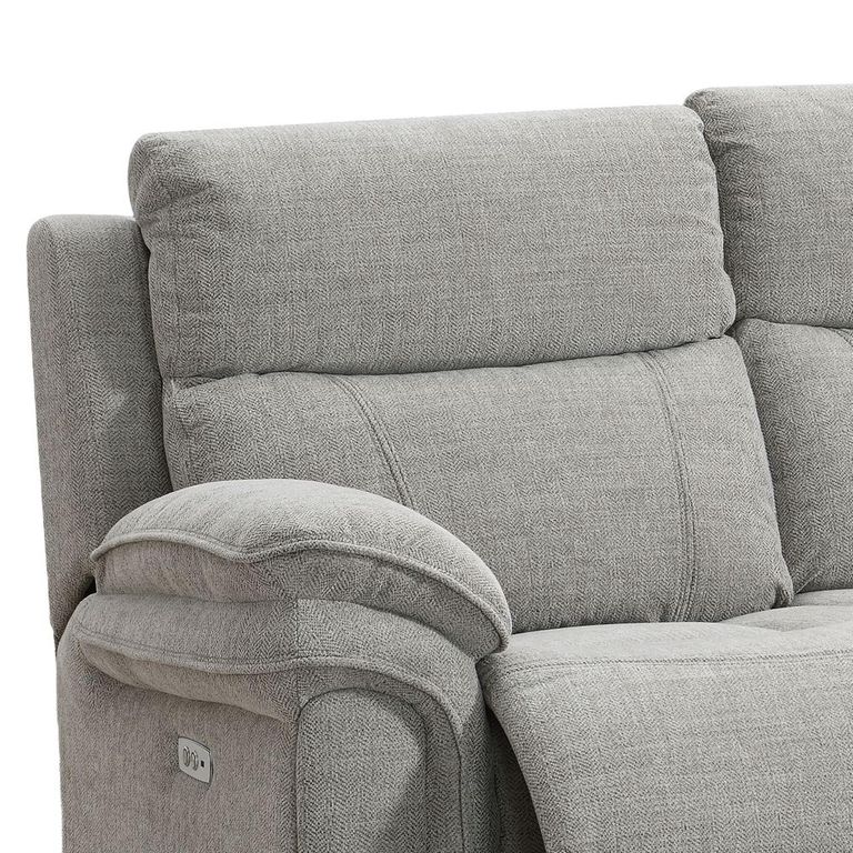 Harrow Electric Recliner Sofa - 2 Seater - Light Grey - Fabric