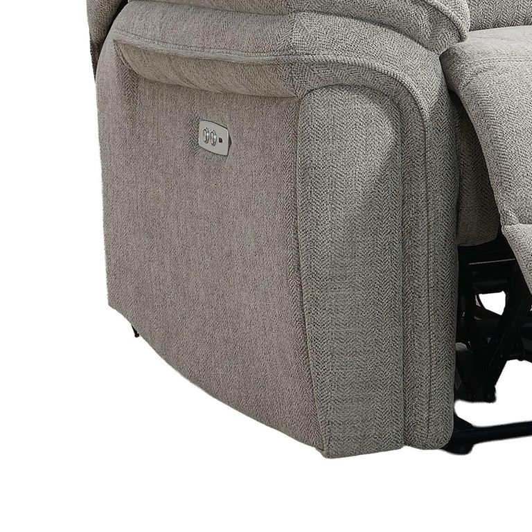 Harrow Electric Recliner Sofa - 3 Seater - Light Grey - Fabric