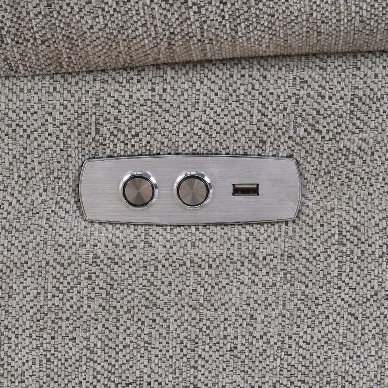 Harrow Electric Recliner Sofa - 3 Seater - Light Grey - Fabric