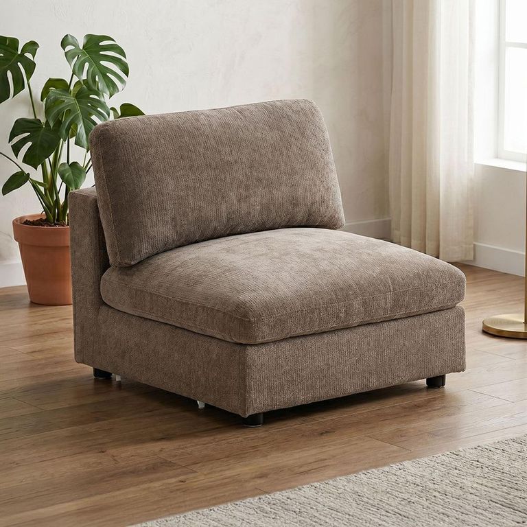 Haven Armless Chair - Hazelnut - Fabric