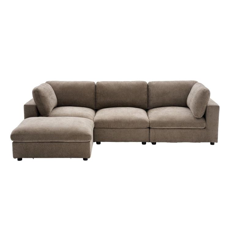 Haven Modular Sofa Suite - 3 Seater - with Footstool - Hazelnut - Fabric