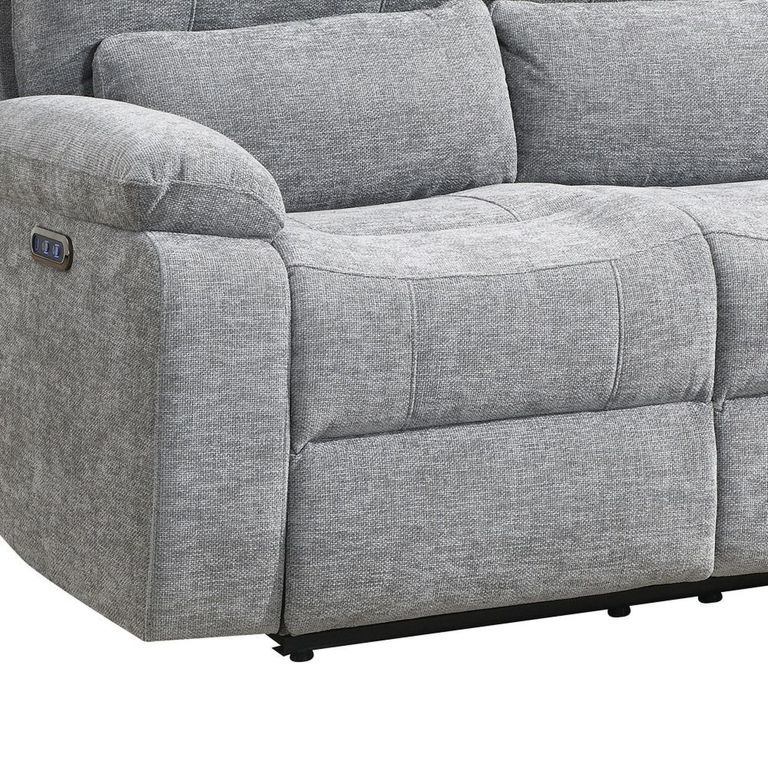 Knightsbridge Electric Recliner Sofa - 3 Seater - Granite - Fabric