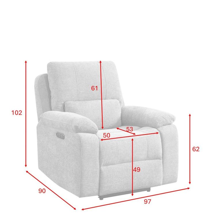 Knightsbridge Electric Recliner Sofa Suite - 3+1+1 Seater - Granite - Fabric