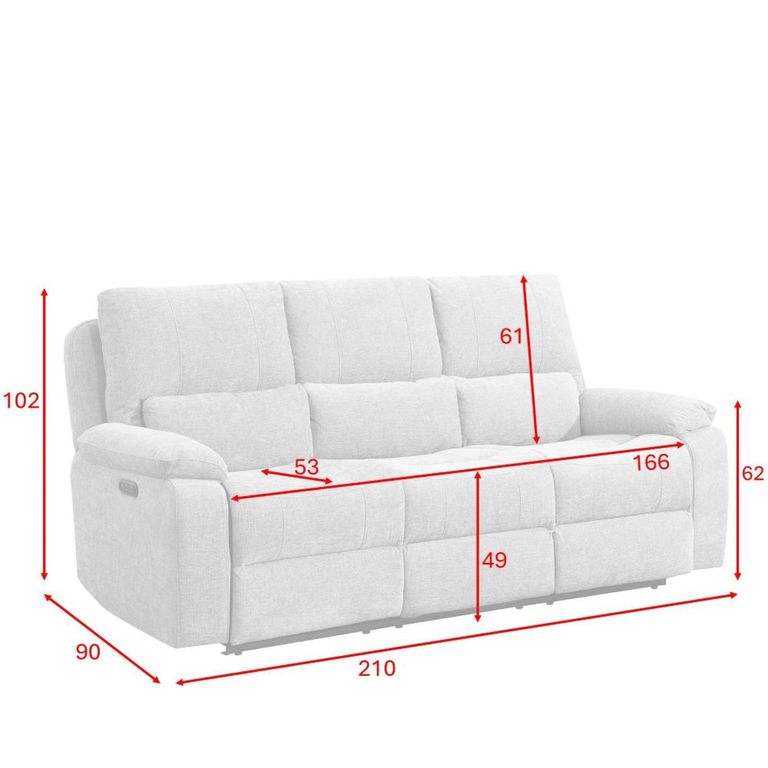 Knightsbridge Electric Recliner Sofa Suite - 3+2 Seater - Granite - Fabric