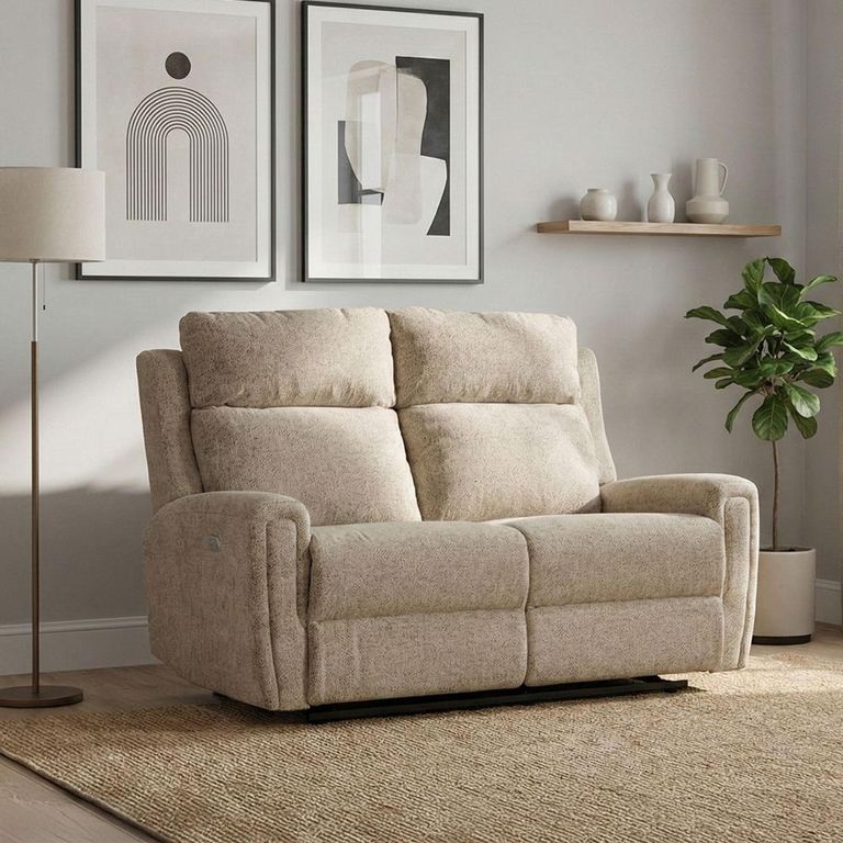 Mayfair Electric Recliner Sofa - 2 Seater - Beige - Fabric