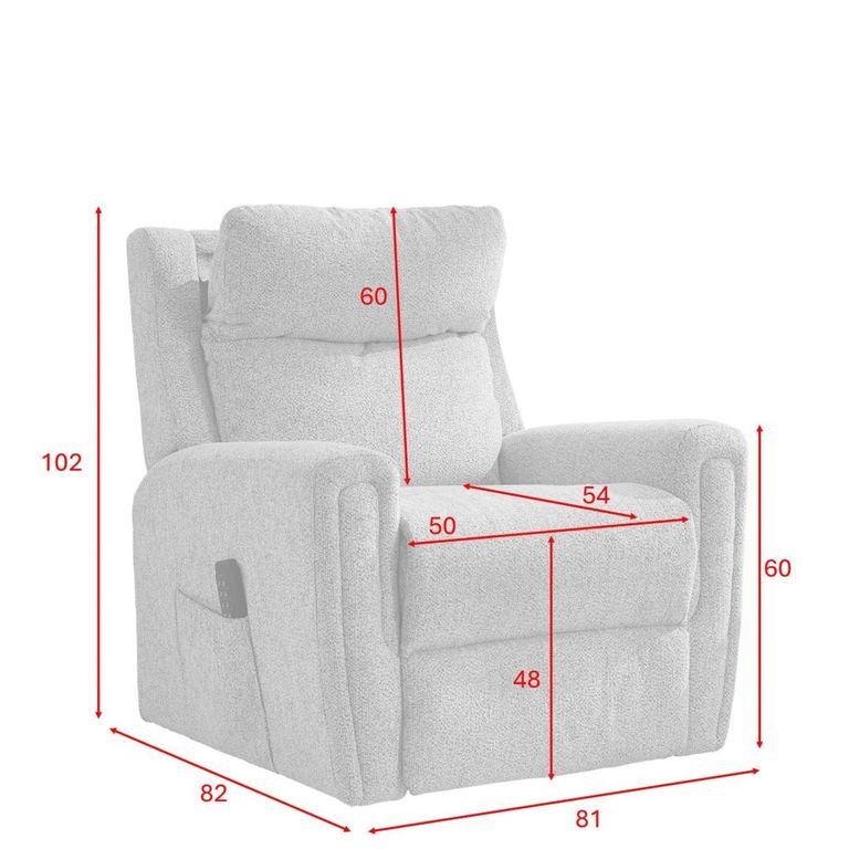 Mayfair Electric Lift & Tilt Armchair - Quad Motor - Ash Grey - Fabric