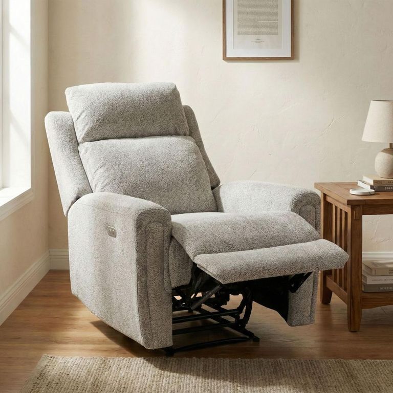 Mayfair Electric Recliner Armchair - Ash Grey - Fabric