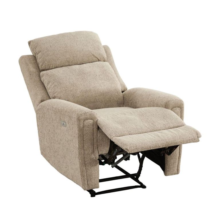 Mayfair Electric Recliner Armchair - Beige - Fabric