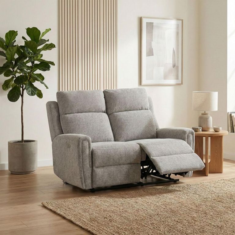 Mayfair Electric Recliner Sofa - 2 Seater - Ash Grey - Fabric