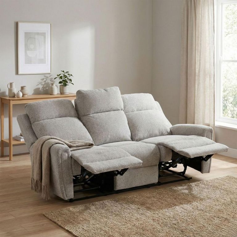 Mayfair Electric Recliner Sofa - 3 Seater - Ash Grey - Fabric
