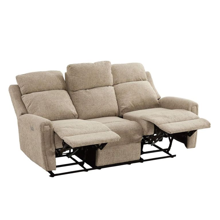 Mayfair Electric Recliner Sofa - 3 Seater - Beige - Fabric