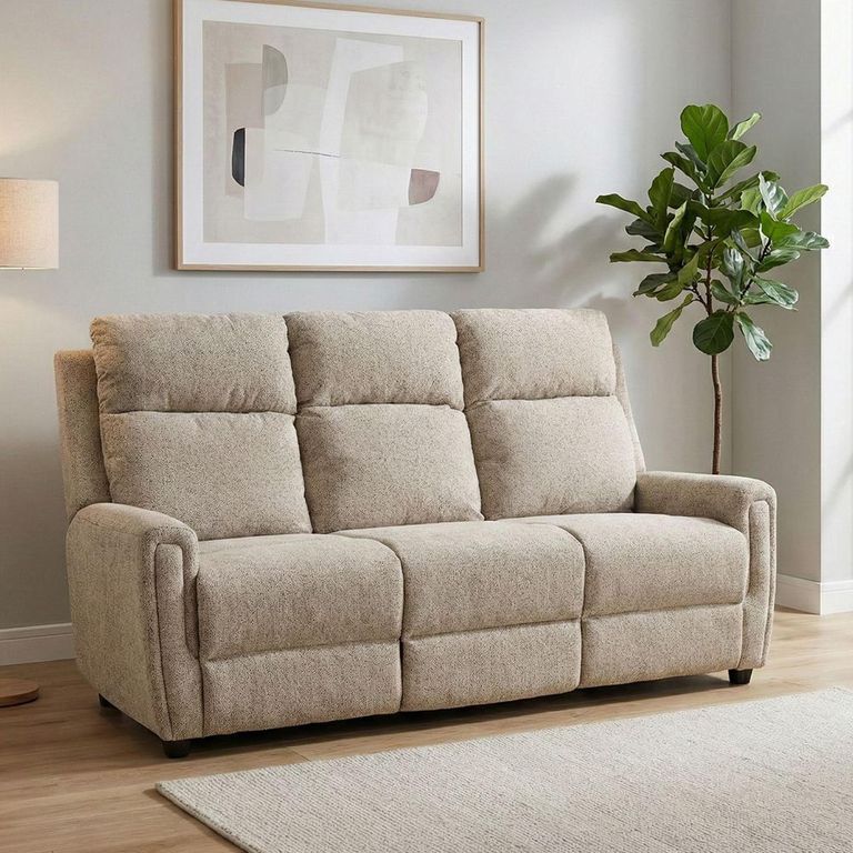 Mayfair Sofa - 3 Seater - Beige - Fabric