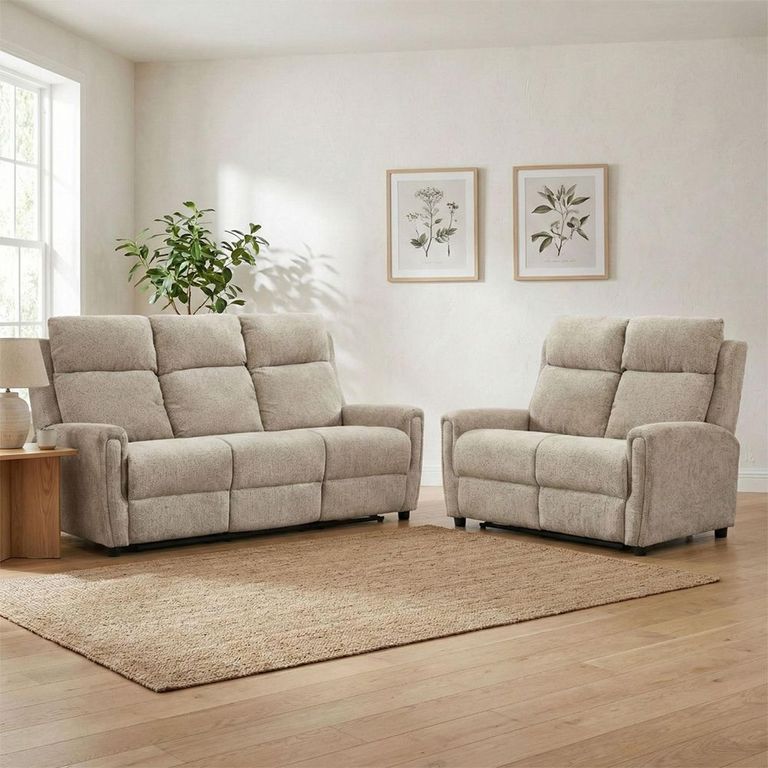 Mayfair Sofa Suite - 3+2 Seater - Beige - Fabric