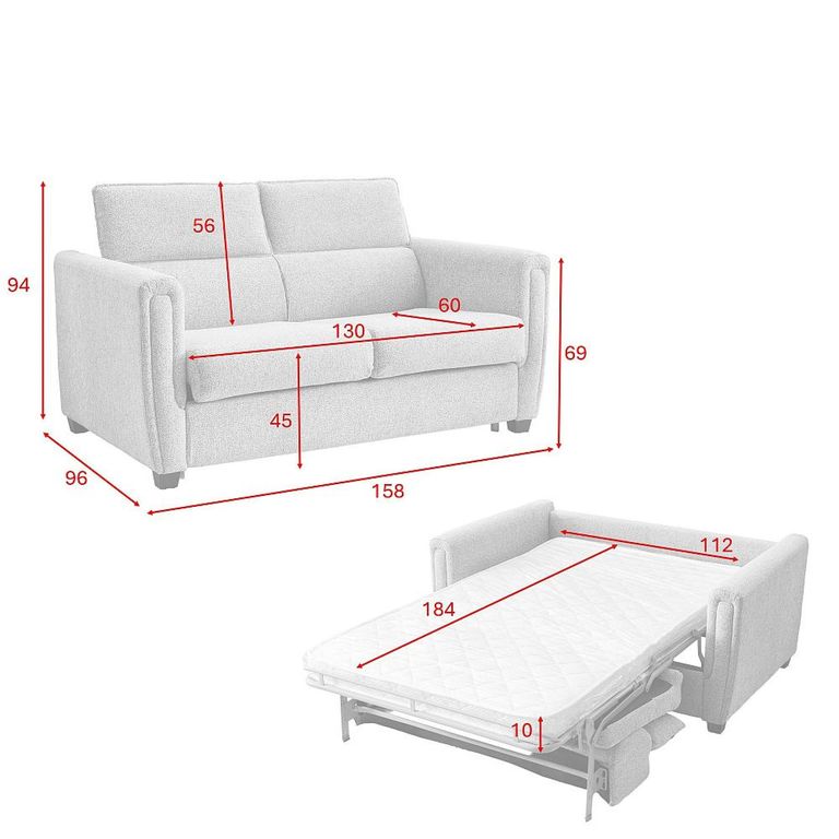 Mayfair Sofa Bed - 2 Seater - Beige - Fabric