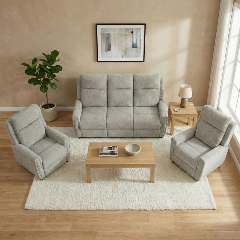 Mayfair Sofa Suite - 3+1+1 Seater - Ash Grey - Fabric