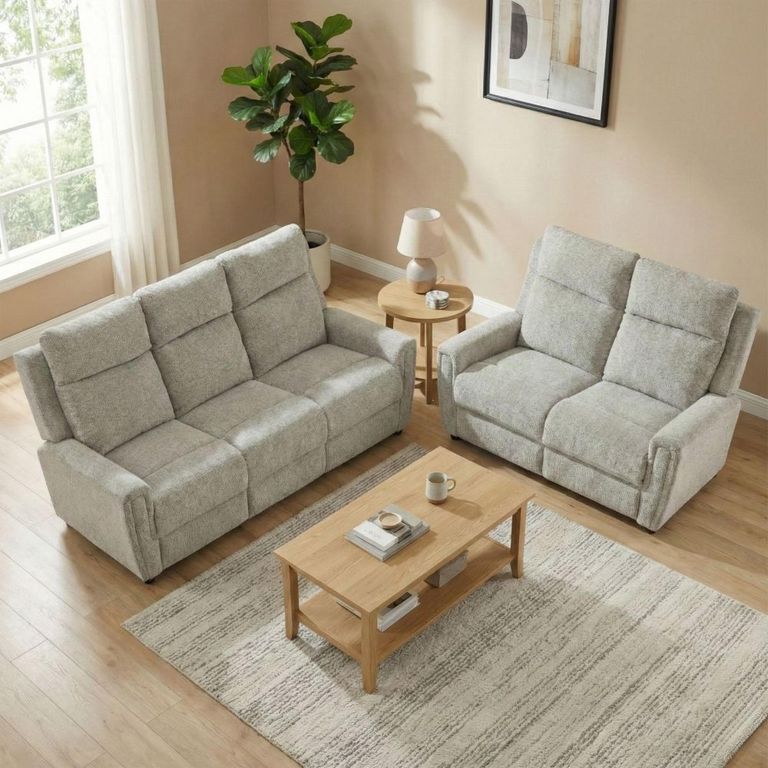 Mayfair Sofa Suite - 3+2 Seater - Ash Grey - Fabric