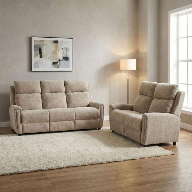 Mayfair Sofa Suite - 3+2 Seater - Beige - Fabric
