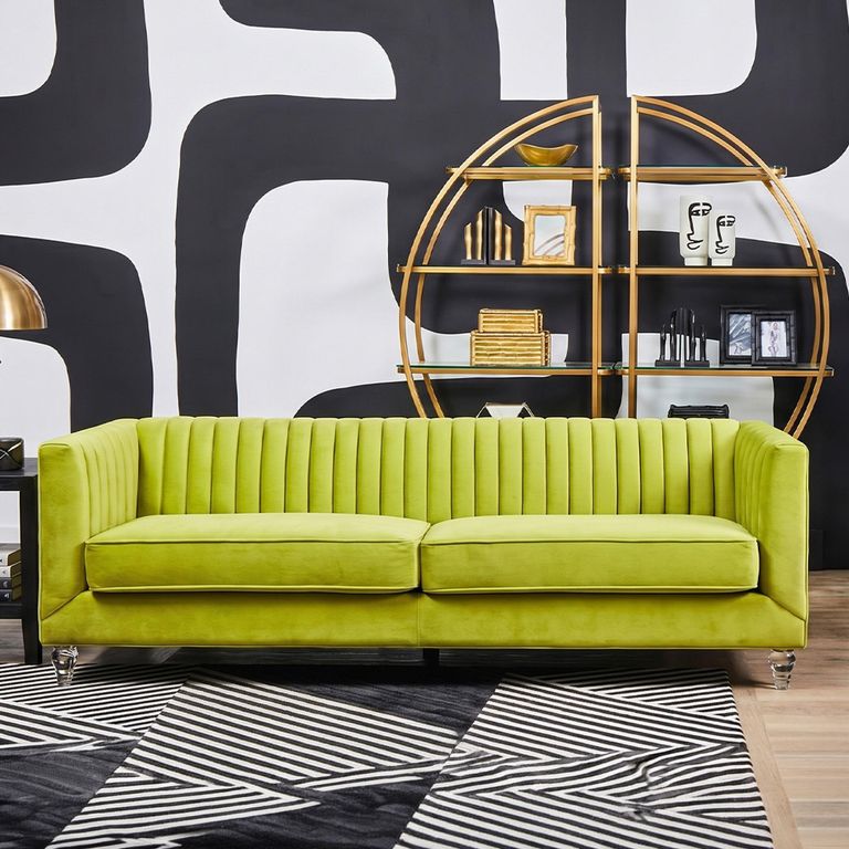 Brasa Sofa - 3 Seater - Green Velvet Fabric