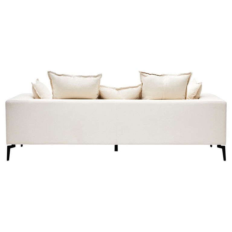 Avignon Sofa - 3 Seater - Cream Fabric with Black Metal Legs