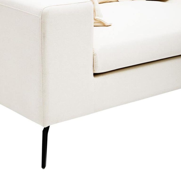 Avignon Sofa - 3 Seater - Cream Fabric with Black Metal Legs