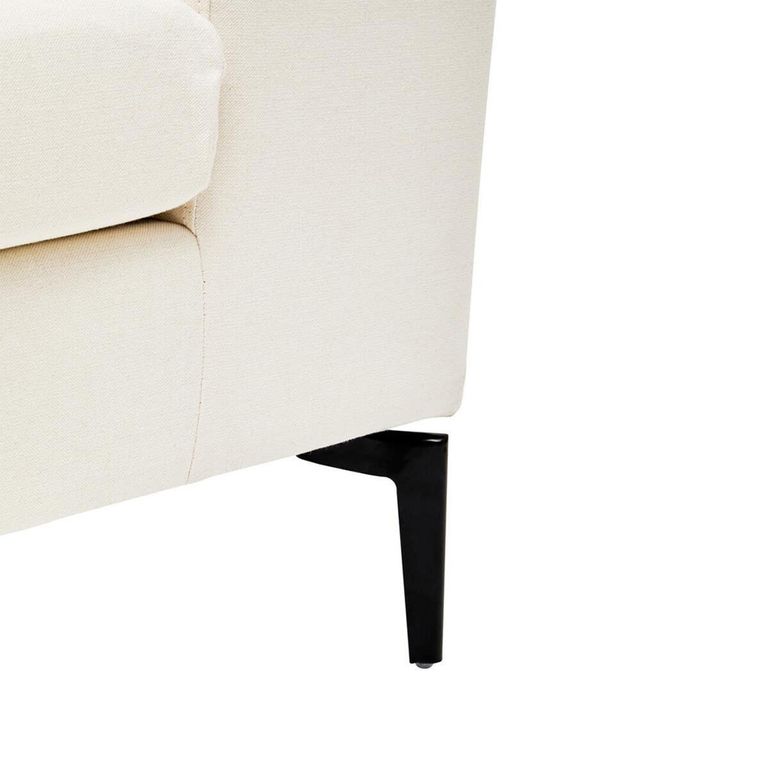 Avignon Sofa - 3 Seater - Cream Fabric with Black Metal Legs