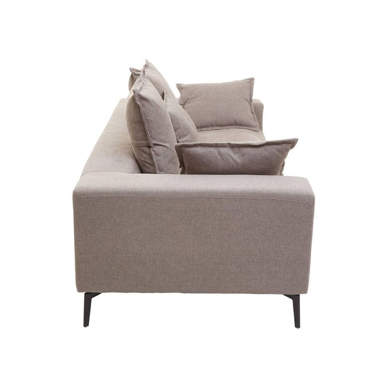 Avignon Sofa - 3 Seater - Grey Fabric with Black Metal Legs