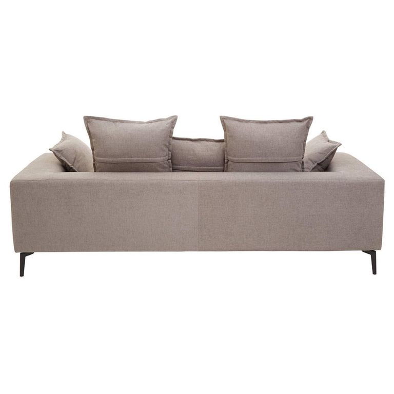 Avignon Sofa - 3 Seater - Grey Fabric with Black Metal Legs