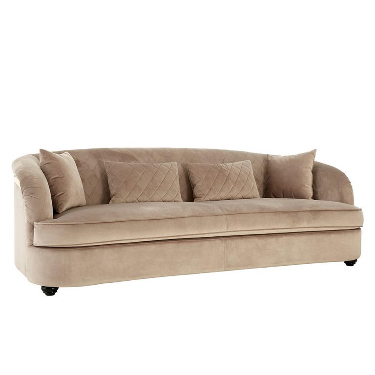 Fiji Sofa - 3 Seater - Grey Velvet Fabric